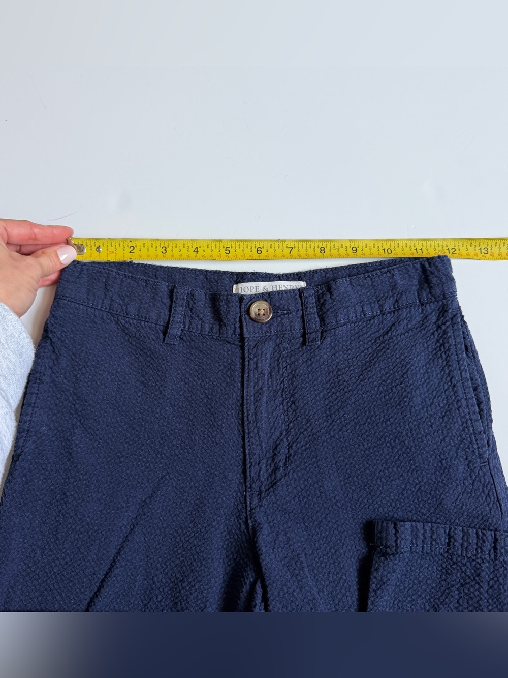 Boys Hope and Henry Seersucker Pants Size 8 Dark Navy Blue - Picture 3 of 7